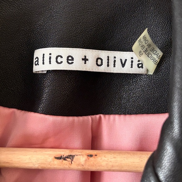 Alice + Olivia Lamb Leather Moto Jacket – “LOVE YOURSELF” – Size S - Picture 5 of 11
